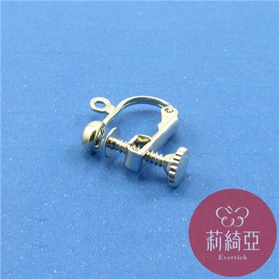 【60059】半球螺絲耳夾 (白鎳 / 5對入)