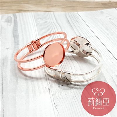 【60089】時尚玫瑰金活動式手環 附平台