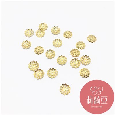 【60575D】雲彩花朵造型迷你花托-金色(20入)