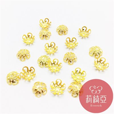 【60575B】雲彩花朵造型小花托-金色(20入)