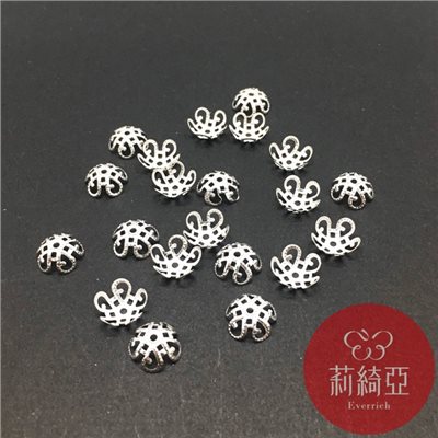 【60575C】雲彩花朵造型小花托-白銀(20入)