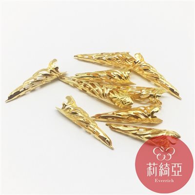 【60571C】春仔花 纏花 飾件&流蘇頭-10入金色35mm