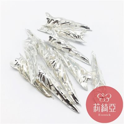 【60571B】春仔花 纏花 飾件&流蘇頭-10入銀色35mm