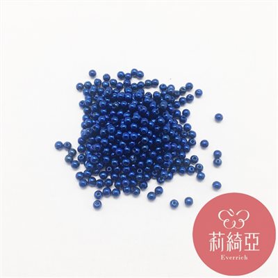 【60546-04】珍珠寶藍色圓珠 散珠 4mm 6g
