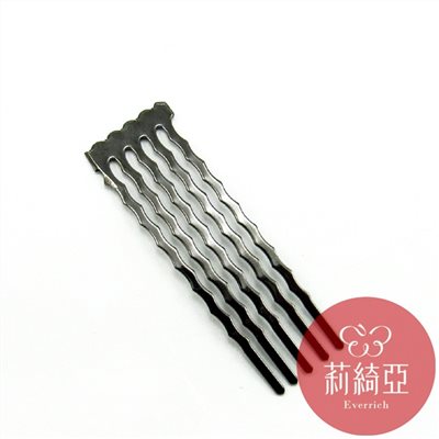 【60189】鋼鍍黑鎳髮插-5齒 (10入)
