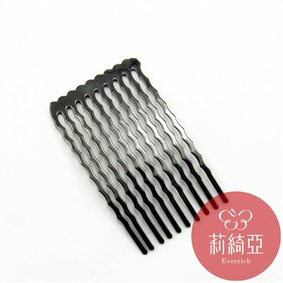 【60190】鋼鍍黑鎳髮插-10齒 (10入)