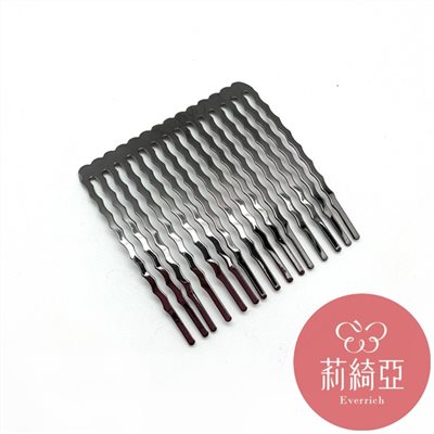 【60323】鋼鍍黑鎳髮插-15齒 (5入)