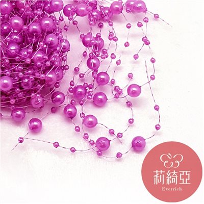 【60090-7】新娘捧花大小連線珍珠-桃色
