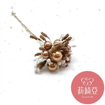 【60343】新娘珠飾花心組-金色 (2入)