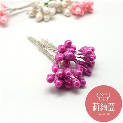 【60085-7】特大砂頭珍珠花芯-紫色 9mm 花蕊 / 造花材料