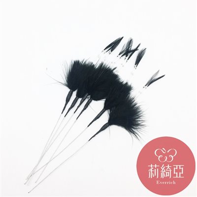 【Y0112】日本-裝飾短羽毛-黑色(6支入)