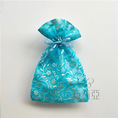 【B0001】紗袋-13x21cm-藍天色樹藤五彩蔥