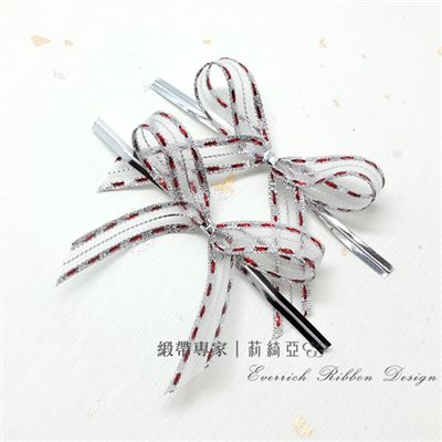 30037-3分銀蔥網紗-紅銀