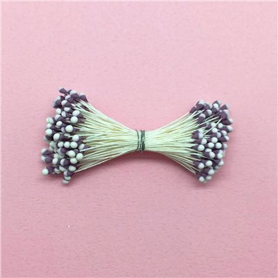 【60535-29】日本-圓球形白紫雙色/細軸花芯